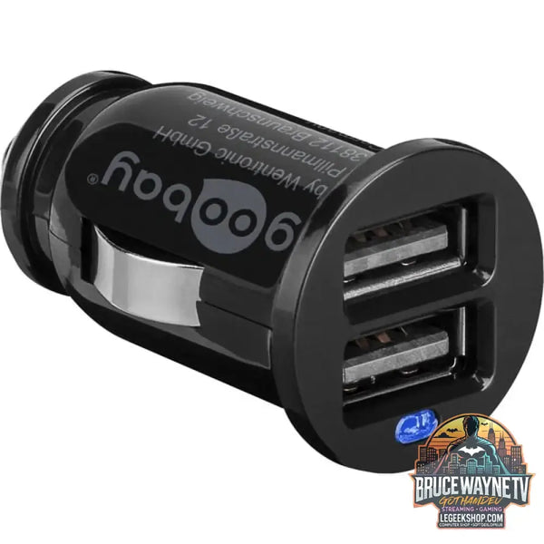 goobay KFZ Ladeadapter Dual, Ladegerät schwarz, max. 12W/2,4A 12/24V - goobay