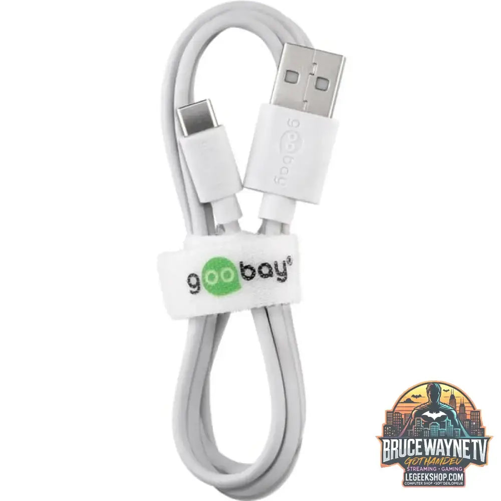 goobay USB-C Ladeset 5 Watt, Ladegerät weiß, 1 Meter Kabel USB-A > USB-C - goobay - vue 4
