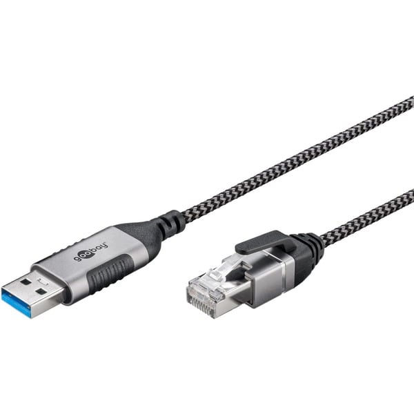 goobay Ethernet-Adapterkabel USB-A 3.2 Gen1 > RJ-45, Slim - goobay