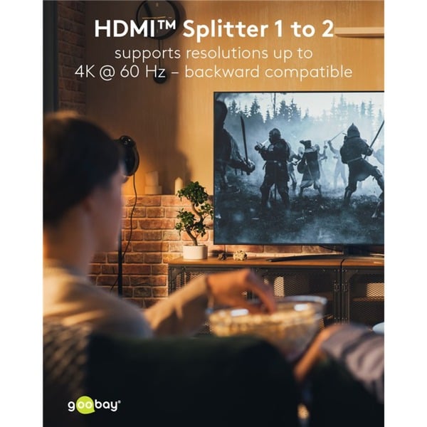 goobay HDMI Splitter 1 auf 2 (4K @ 60Hz) - goobay - vue 15