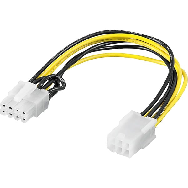 goobay Internes Stromkabel PCIe 6-Pin auf 8-Pin, Adapter - goobay