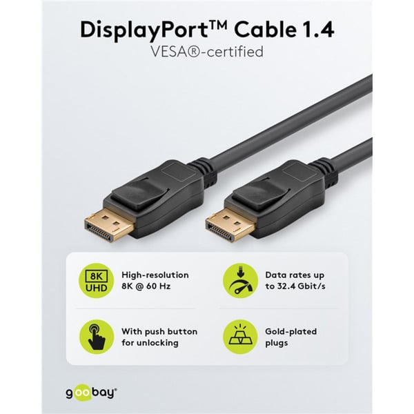 € 4,95 goobay câble DisplayPort 1.4 Stecker > DisplayPort Stecker - goobay - vue 5