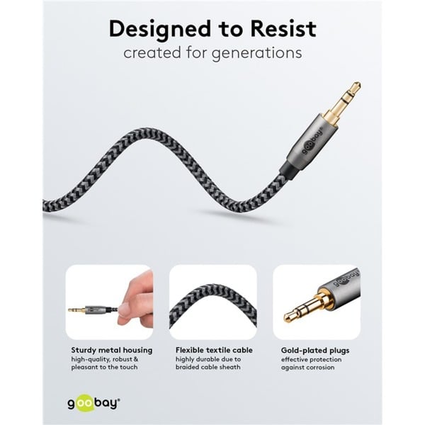 goobay Plus Audio Verbindungskabel AUX 3,5mm stereo - goobay - vue 12