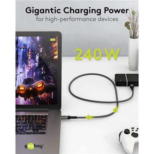 goobay USB4 Gen 3x2 câble, USB-C Stecker > USB-C Stecker, 40Gbit/s - goobay - vue 9