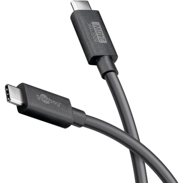 goobay USB4 Version 2.0 câble, USB-C Stecker > USB-C Stecker, 80Gbit/s - goobay - vue 3