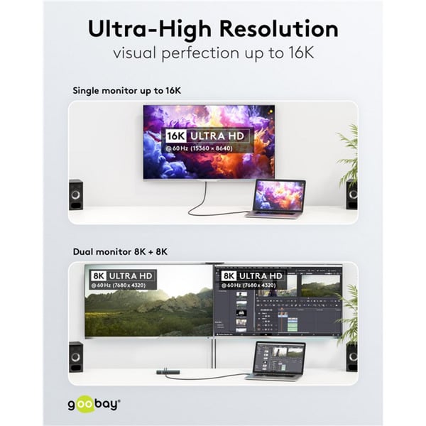goobay USB4 Version 2.0 câble, USB-C Stecker > USB-C Stecker, 80Gbit/s - goobay - vue 9