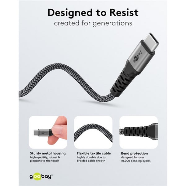 goobay USB 2.0 câble, USB-C Stecker > USB-C Stecker - goobay - vue 9