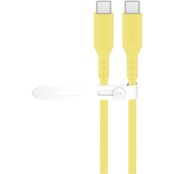 goobay USB 2.0 Silikonkabel gelb, USB-C Stecker > USB-C Stecker - goobay