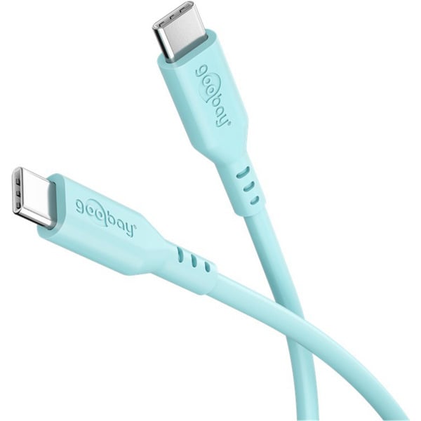 goobay USB 2.0 Silikonkabel türkis, USB-C Stecker > USB-C Stecker - goobay - vue 5
