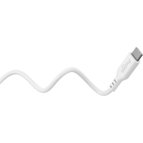 goobay USB 2.0 Silikonkabel blanc, USB-C Stecker > USB-C Stecker - goobay - vue 3
