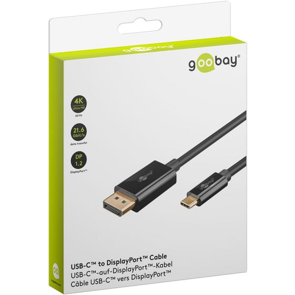 goobay USB Adapterkabel, USB-C Stecker > DisplayPort Stecker, 4K 60Hz - goobay - vue 3