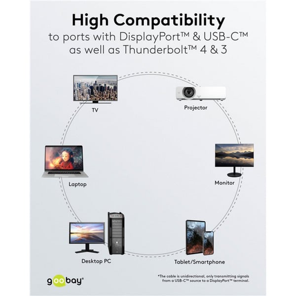 goobay USB Adapterkabel, USB-C Stecker > DisplayPort Stecker, 4K 60Hz - goobay - vue 4