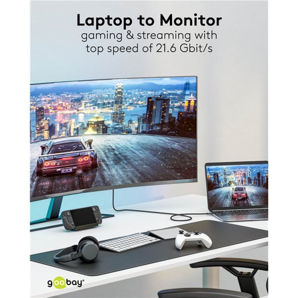 goobay USB Adapterkabel, USB-C Stecker > DisplayPort Stecker, 4K 60Hz - goobay - vue 8