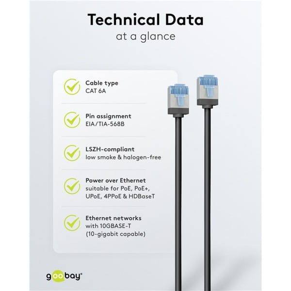 goobay Ultraflexibles Cat.6a Patchkabel slim, U/FTP - goobay - vue 8