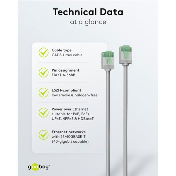 goobay Ultraflexibles Cat.8.1 Patchkabel slim, U/FTP - goobay - vue 11