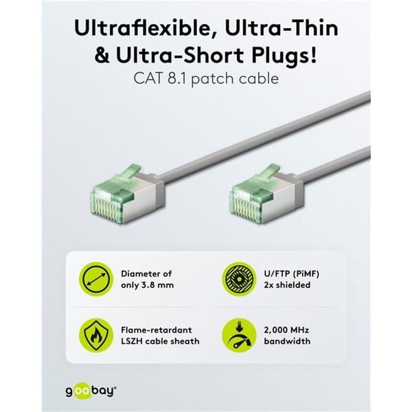 goobay Ultraflexibles Cat.8.1 Patchkabel slim, U/FTP - goobay - vue 7