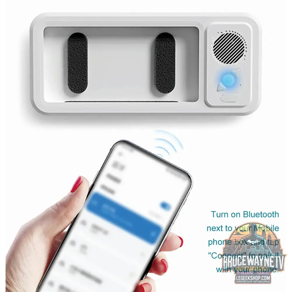 Haut-parleur Bluetooth Douche IPX4 avec Support Téléphone – Z07 - White - Haut-parleur Bluetooth
