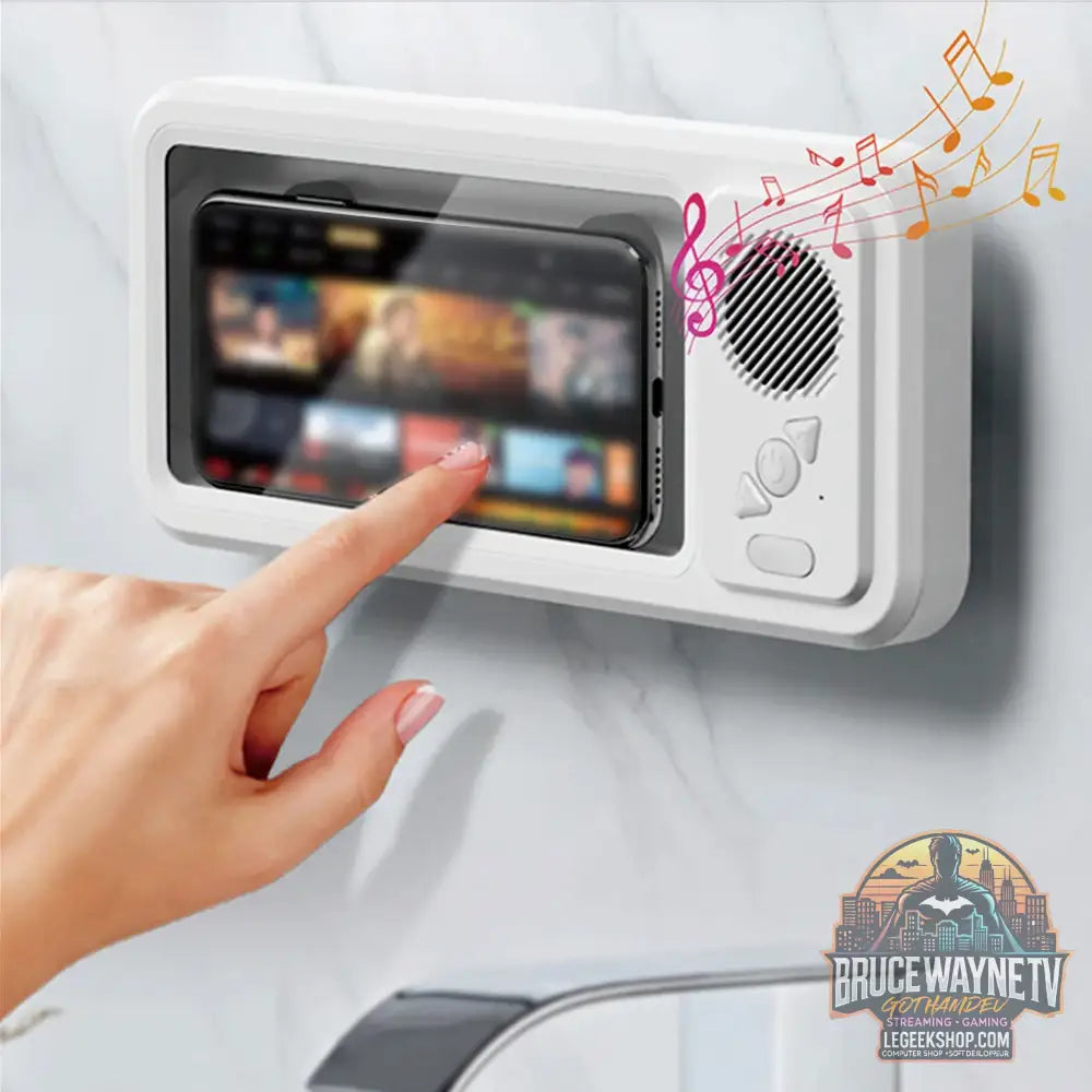 Haut-parleur Bluetooth Douche IPX4 avec Support Téléphone – Z07 - White - Haut-parleur Bluetooth