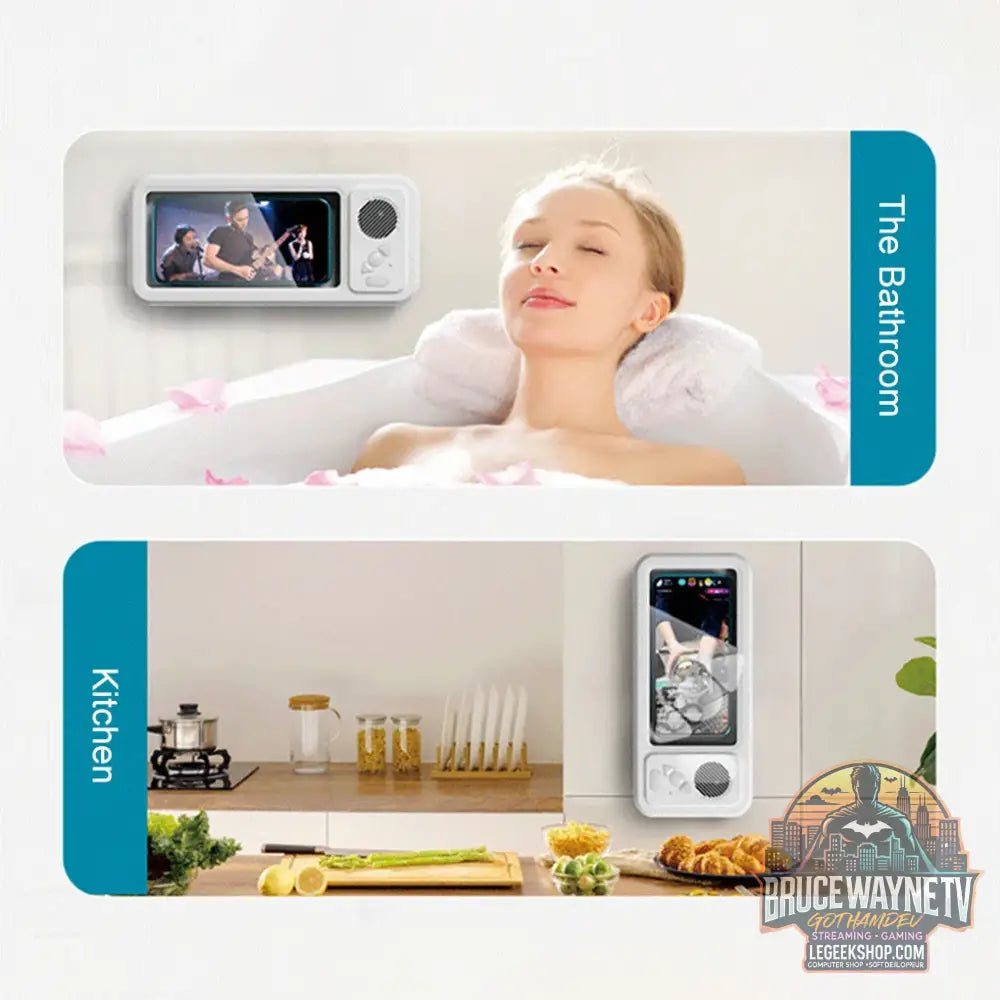 Haut-parleur Bluetooth Douche IPX4 avec Support Téléphone – Z07 - White - Haut-parleur Bluetooth