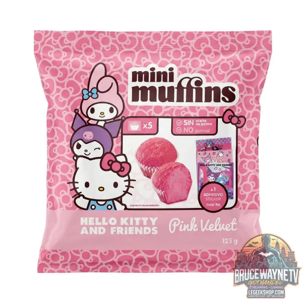Hello Kitty & Friends Mini Muffins Pink Velvet 5 mini muffin de 125g (Pack de 10) - Snacks & boissons importés