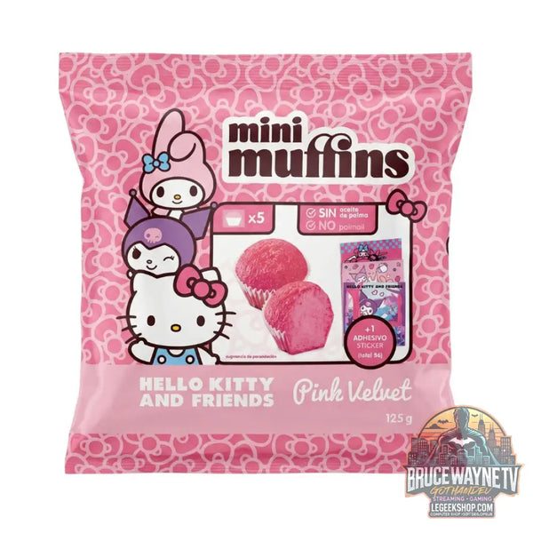 Hello Kitty & Friends Mini Muffins Pink Velvet 5 mini muffin de 125g (Pack de 10) - Snacks & boissons importés