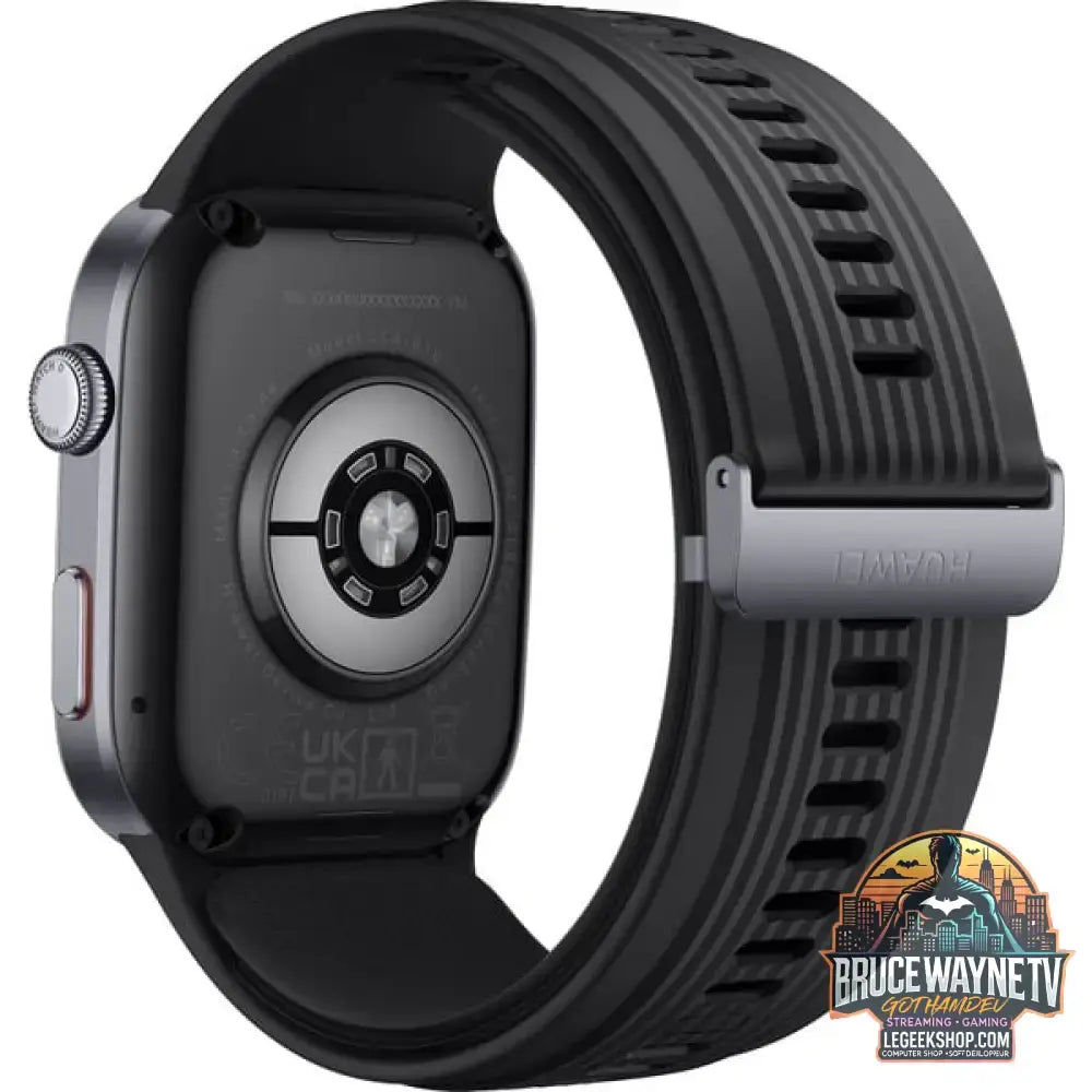 Huawei Watch D2 (Luca-B19), Smartwatch schwarz, schwarzes Fluorelastomer-Armband - Huawei - vue 4