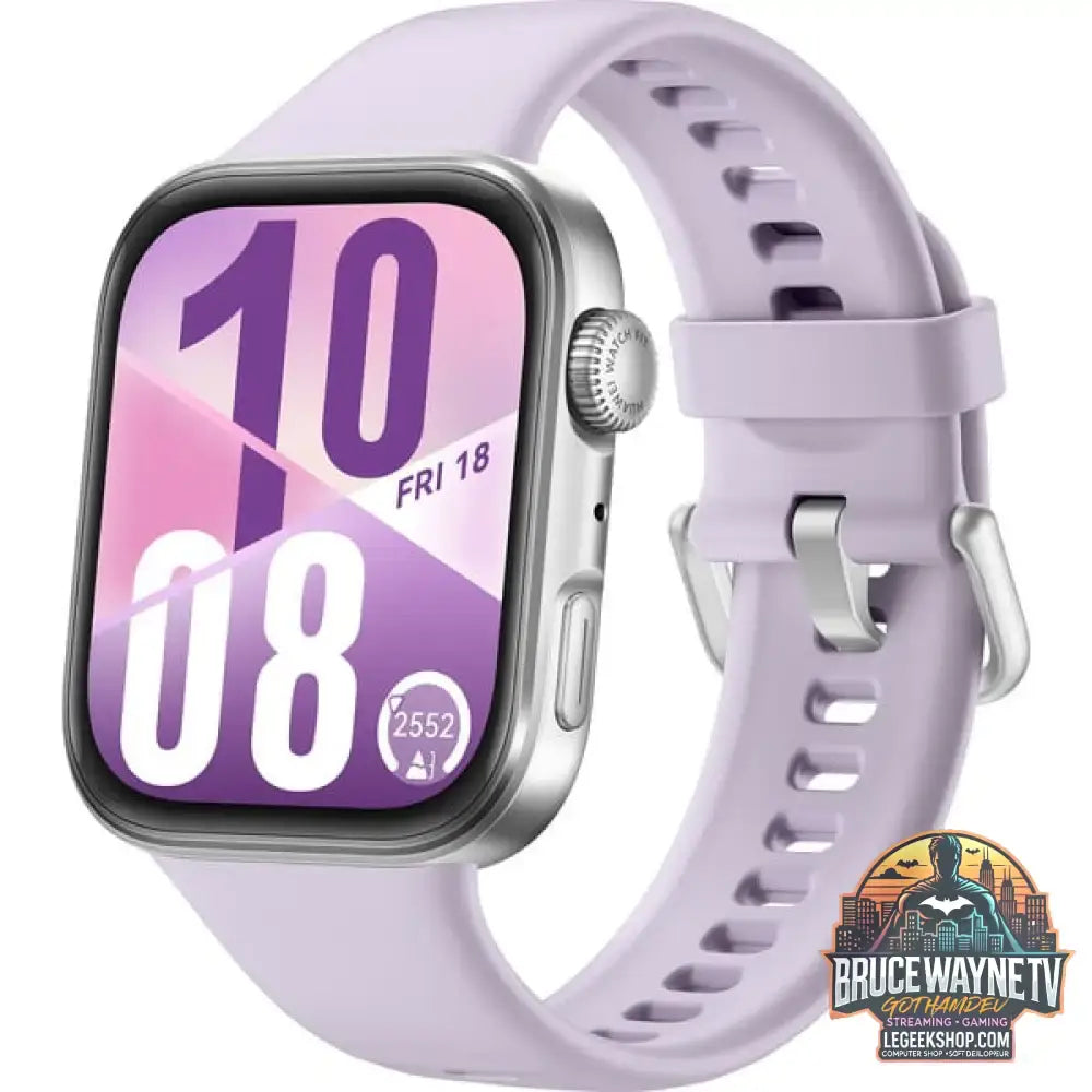Huawei Watch Fit 4 (Seiya-B19F), Smartwatch silber, violettes Fluorelastomer-Armband - Huawei - vue 3