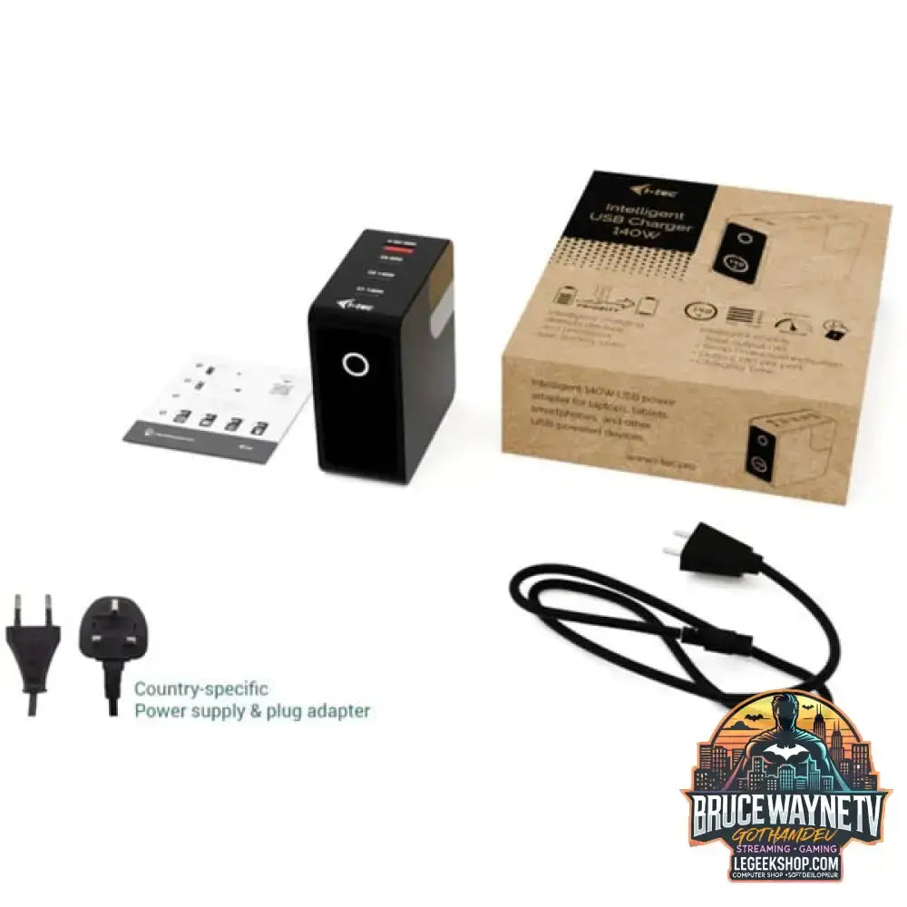 i-tec 140W Intelligent Multiport USB Charger, Ladegerät schwarz - Stromquelle: Steckdose - vue 8