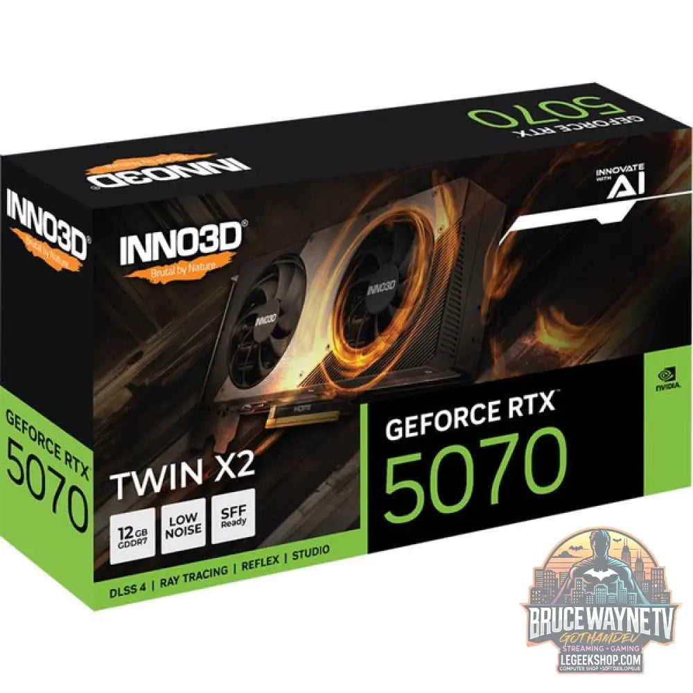 INNO3D GeForce RTX 5070 TWIN X2, Grafikkarte DLSS 4, 3x DisplayPort, 1x HDMI 2.1 - INNO3D - vue 3
