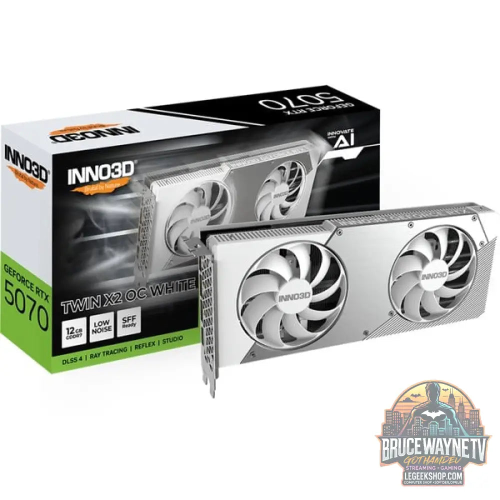 INNO3D GeForce RTX 5070 TWIN X2 OC white, Grafikkarte blanc, DLSS 4, 3x DisplayPort, 1x HDMI 2.1 - INNO3D - vue 4