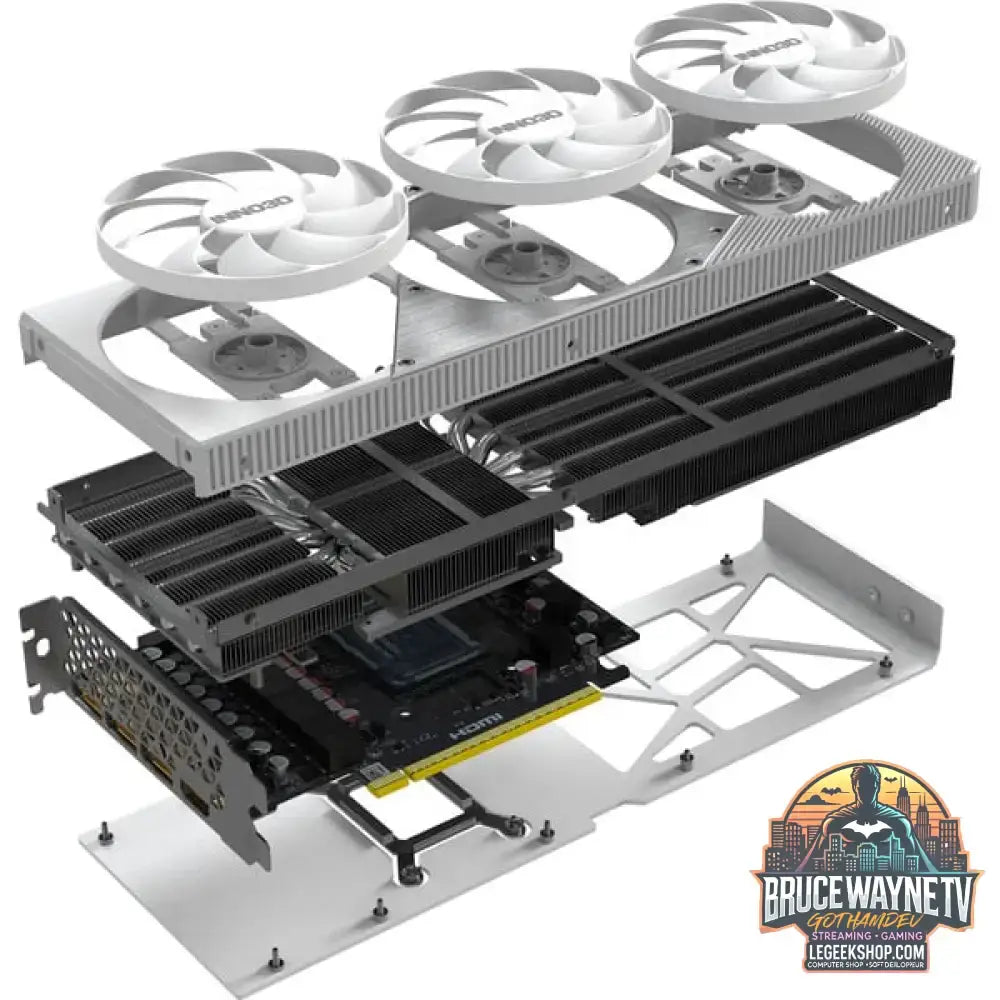 INNO3D GeForce RTX 5080 X3 OC WHITE, Grafikkarte blanc, DLSS 4, 3x DisplayPort, 1x HDMI 2.1 - INNO3D - vue 13