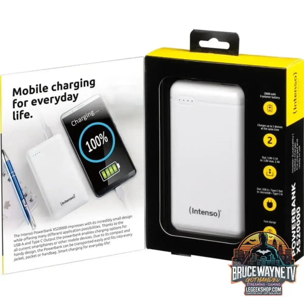 Intenso Powerbank XS20000 weiß, 20.000 mAh - Stromquelle: USB-C, Micro-USB - vue 6