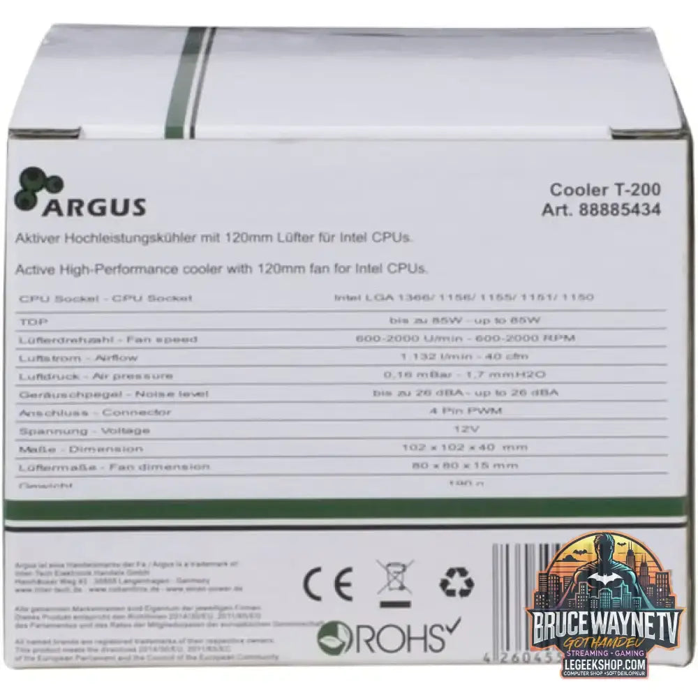 Inter-Tech Argus T-200, CPU-Kühler 80 mm - Inter-Tech - vue 5