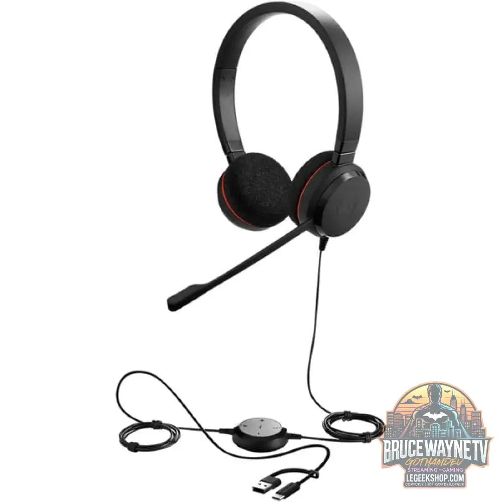 Jabra Evolve 20, Headset noir, Microsoft Teams-Version, USB-C et USB-A, Stereo - Jabra - vue 2