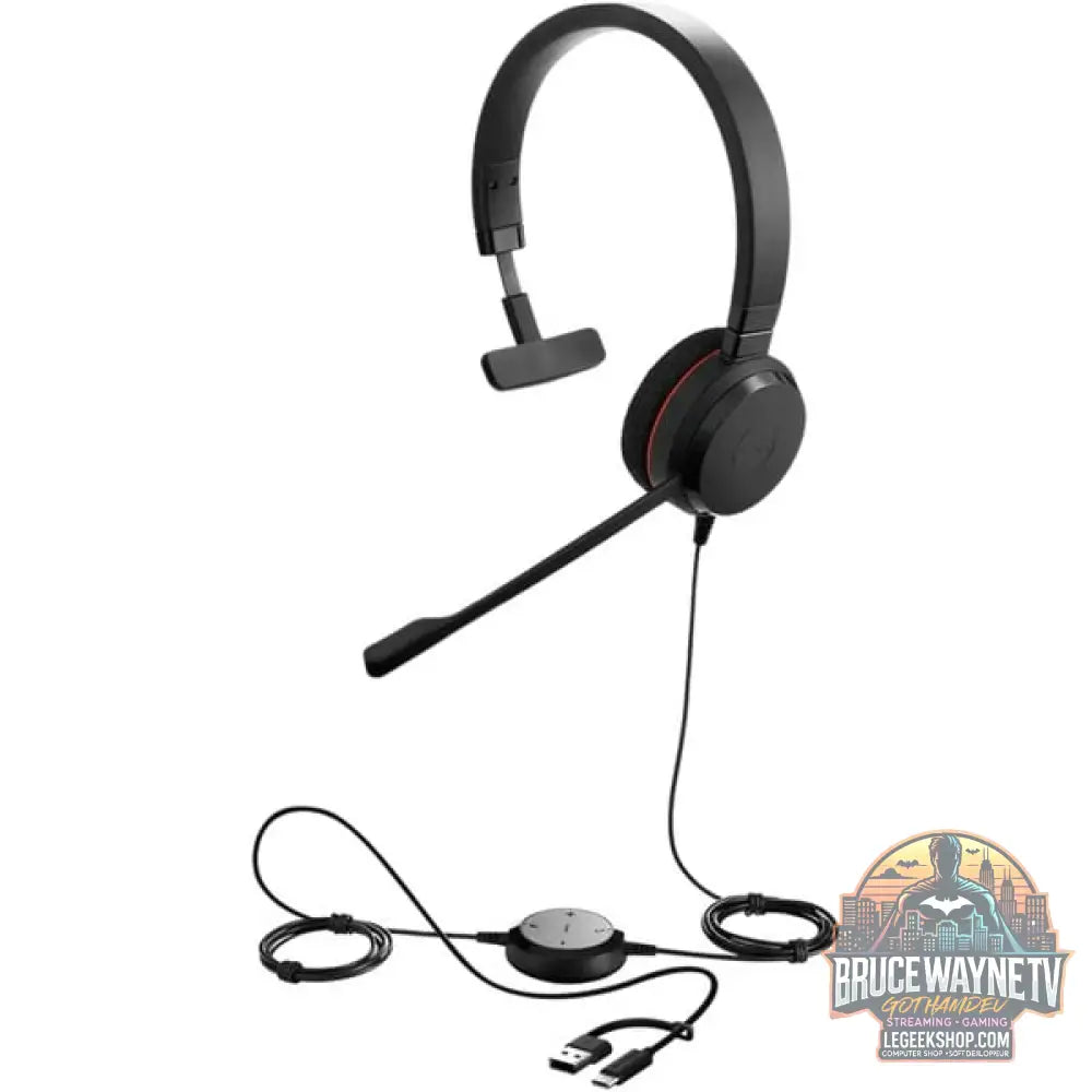 Jabra Evolve 20, Headset noir, UC, USB-C et USB-A, Stereo - Jabra - vue 2