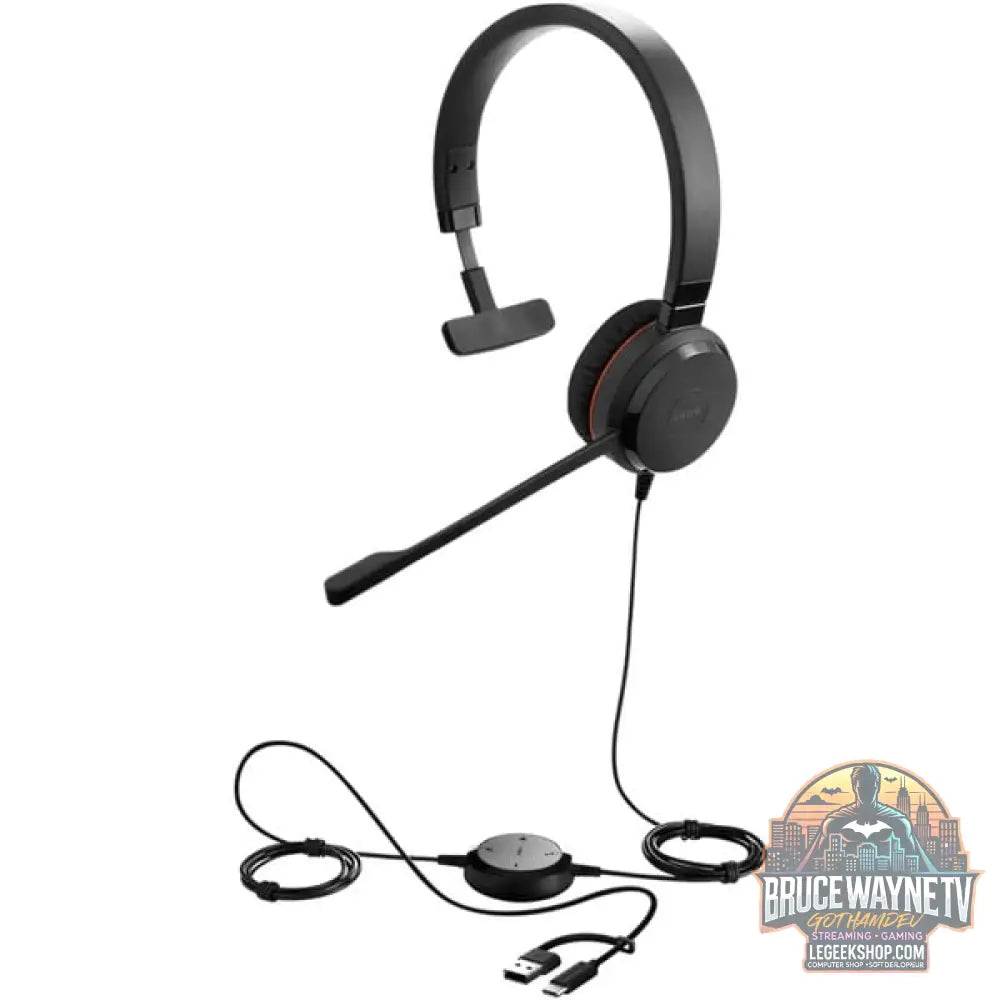 Jabra Evolve 20 SE, Headset noir, Microsoft Teams-Version, USB-C et USB-A, Mono - Jabra - vue 2