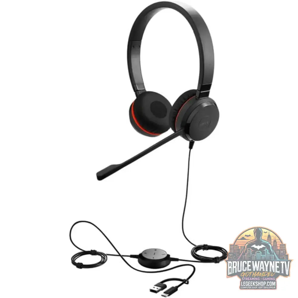 Jabra Evolve 20 SE, Headset noir, Microsoft Teams-Version, USB-C et USB-A, Stereo - Jabra - vue 2