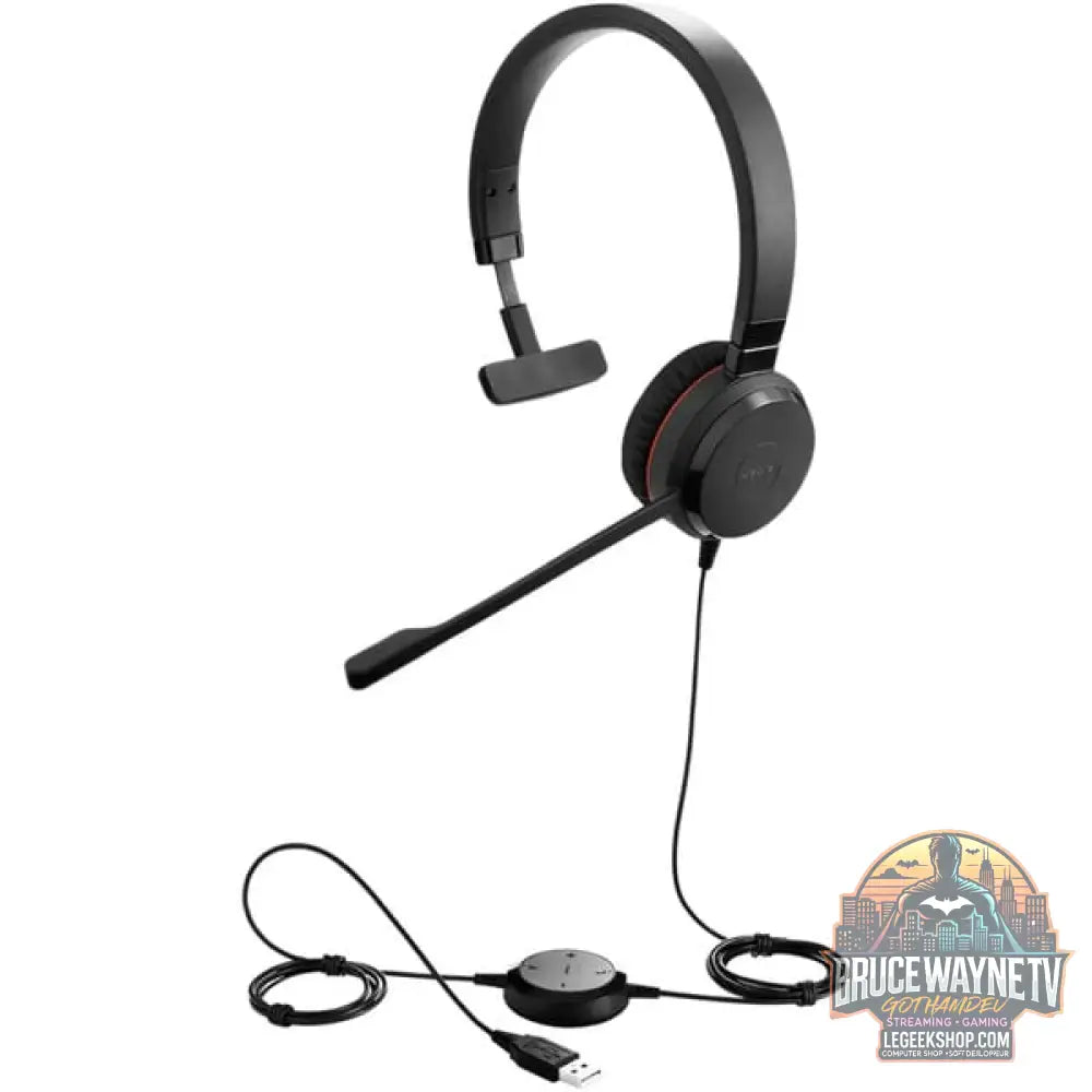 Jabra Evolve 30 II, Headset noir, Microsoft Teams-Version, 3,5 mm Klinkenstecker, USB C et USB A, Mono - Jabra - vue 4