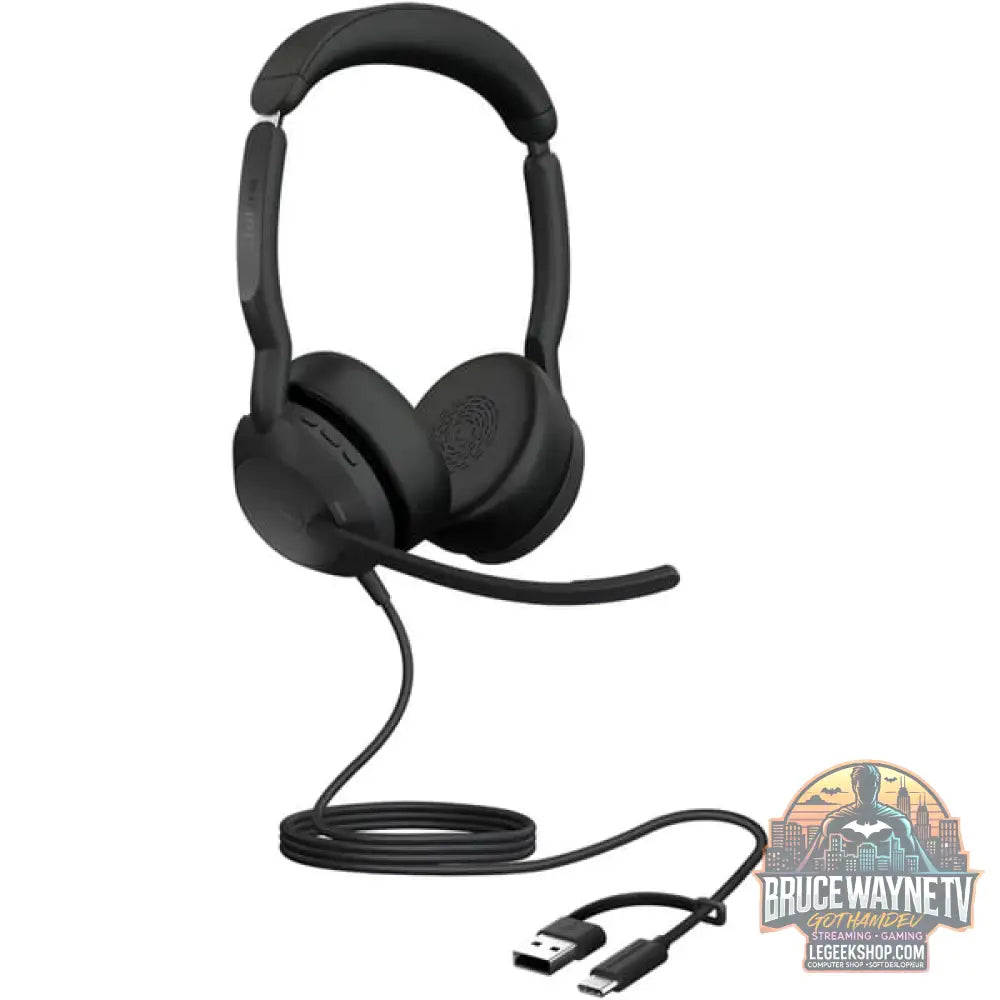 Jabra Evolve2 50, Headset noir, Microsoft Teams Version, Bluetooth 5.2, USB-C et USB-A, Stereo - Jabra - vue 2