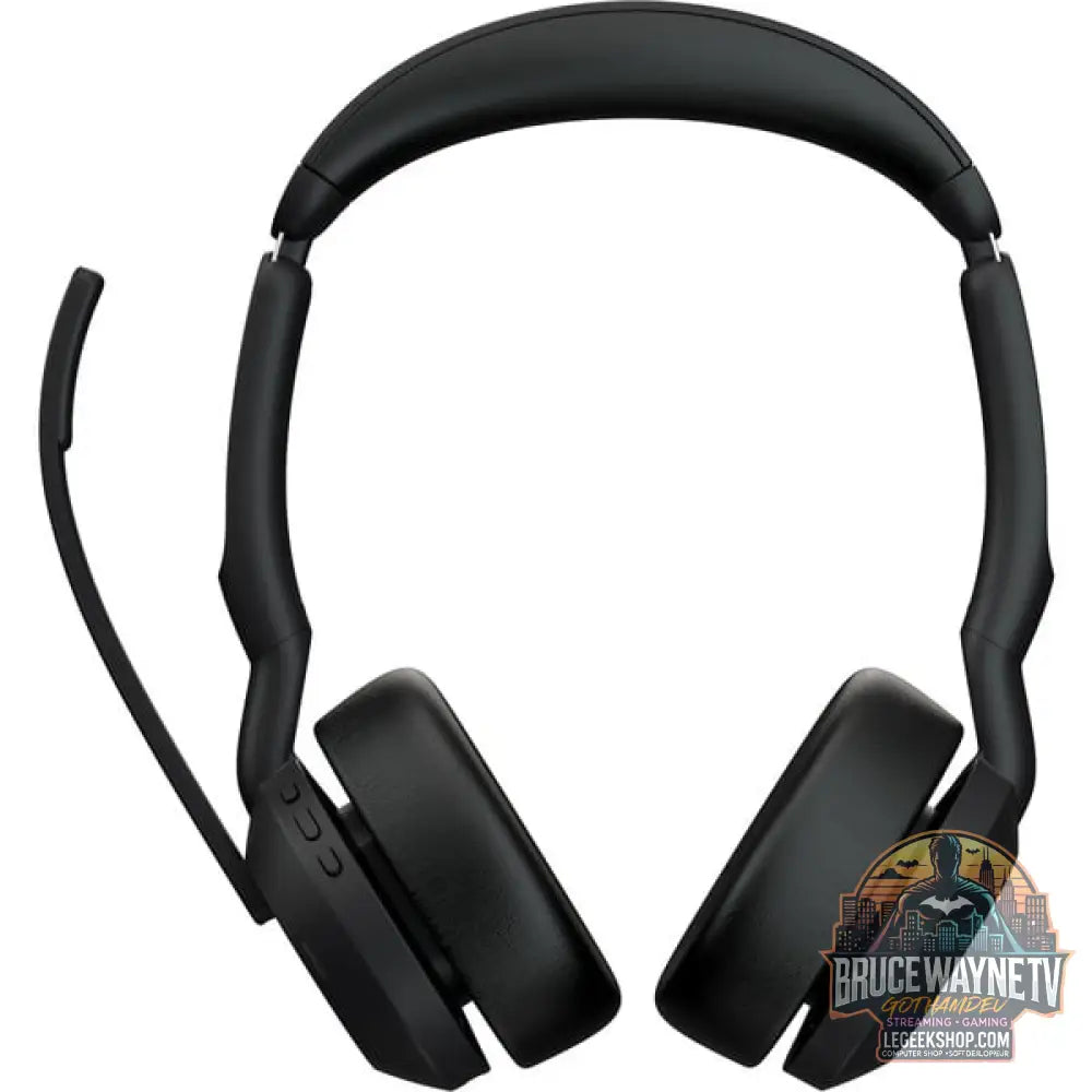 Jabra Evolve2 55, avec station de charge, Headset noir, Stereo, Microsoft Teams, USB-A, Link380a - Jabra - vue 3