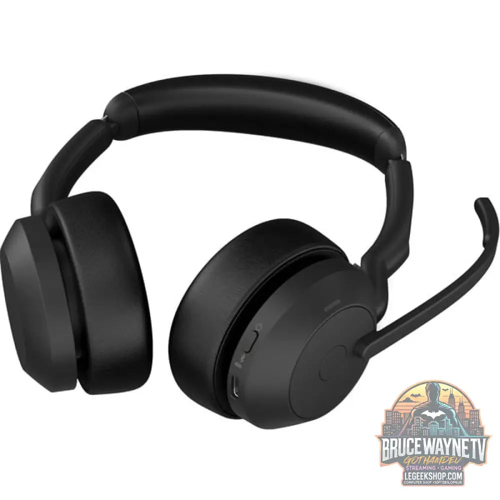 Jabra Evolve2 55, avec station de charge, Headset noir, Stereo, Microsoft Teams, USB-C, Link380c - Jabra - vue 5