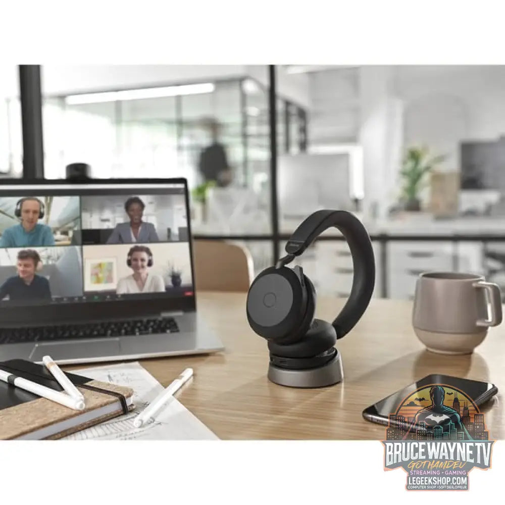 Jabra Evolve2 75, Headset noir, Link380c, UC, station de charge - Jabra - vue 6
