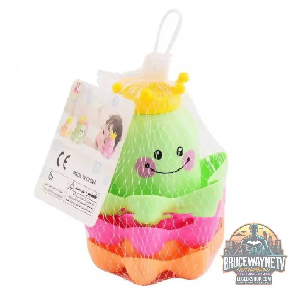 Jouet Bain Enfant Gobelets Empilables Pieuvre Mer - Green - Jouet Bain Enfant