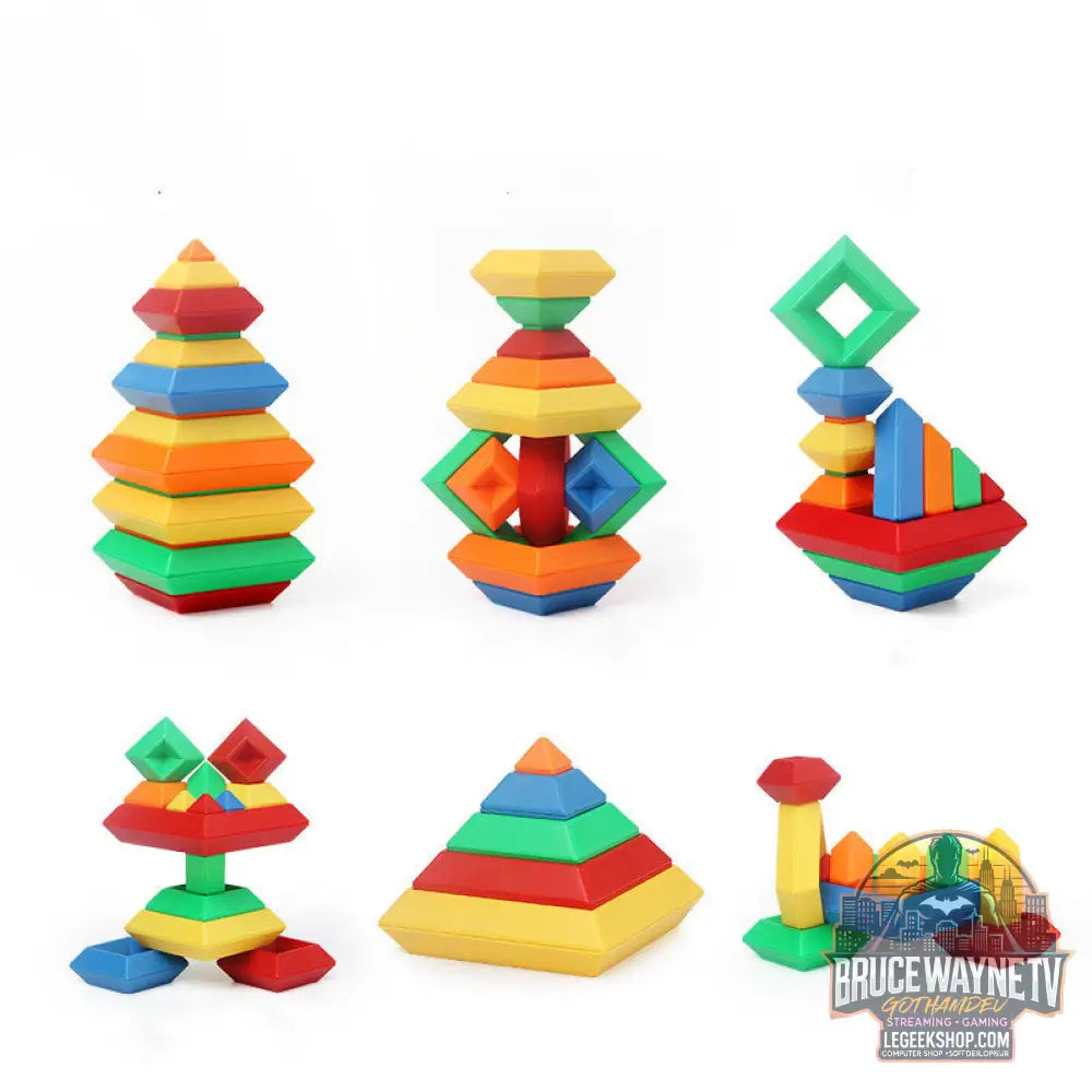 Jouet Éducatif Montessori Tour Arc-en-Ciel Bois Blocs Construction - Jouets Bébé