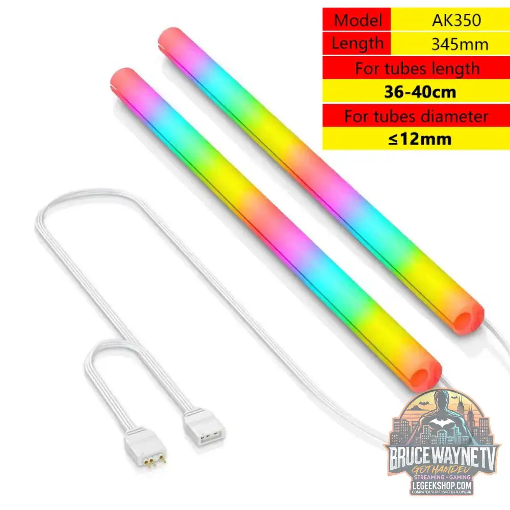 JUMPEAK Tube Néon Flexible ARGB 5V pour PC Gaming, Bande Lumineuse LED Housse Refroidisseur AIO 120/240/360mm - AK350
