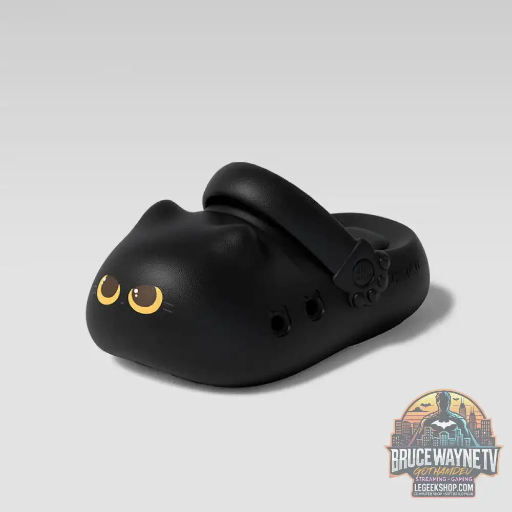 Kawaii kitty pantoufles de créateur femmes bas chat patte chaussures hiver chaud imperméable mules sabots femme chaton