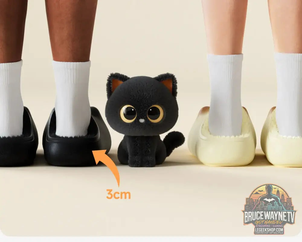 Kawaii kitty pantoufles de créateur femmes bas chat patte chaussures hiver chaud imperméable mules sabots femme chaton