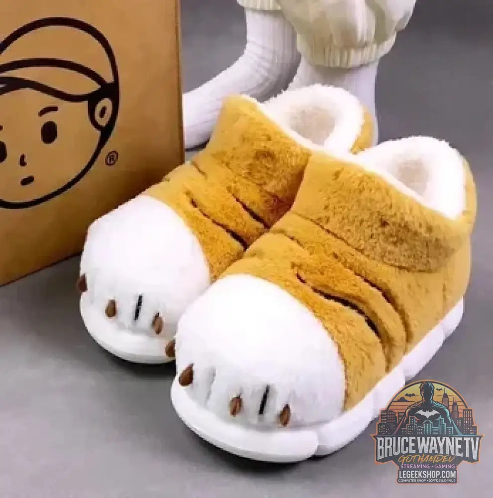 Kawaii kitty pantoufles de créateur femmes bas chat patte chaussures hiver chaud imperméable mules sabots femme chaton