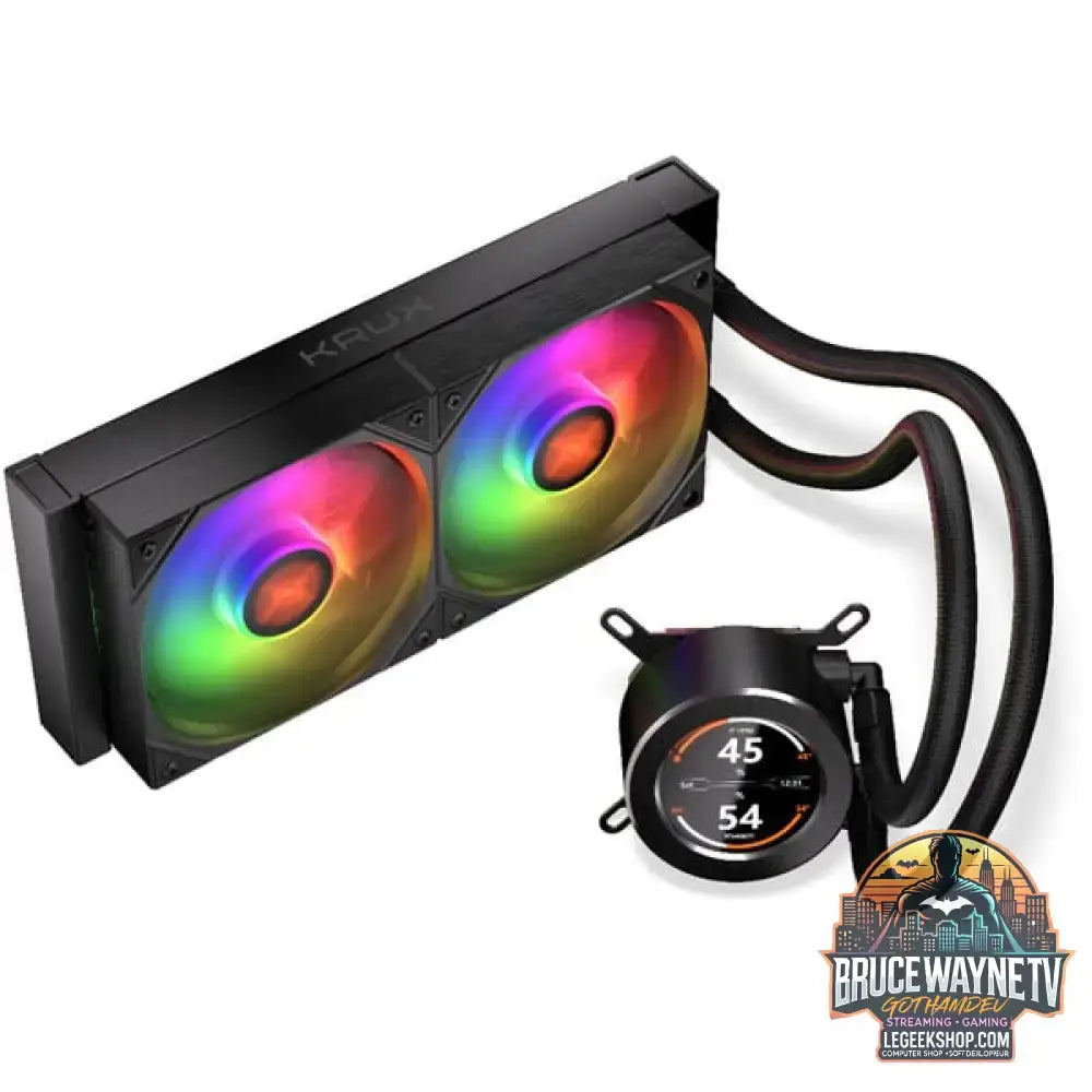 Krux HydroGlance 240 LCD, Wasserkühlung schwarz - Krux - vue 3