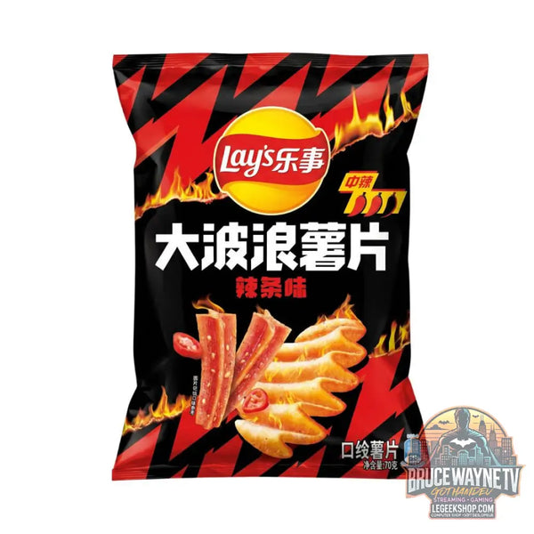 Lay’s Big Wave Spicy Strip chips au goût de latiao de 70 g (Lot de 22) - Snacks & boissons importés